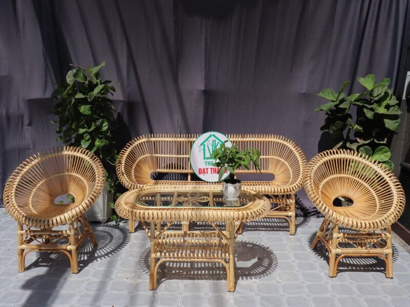 Bàn Ghế Song Mây - BGSM021